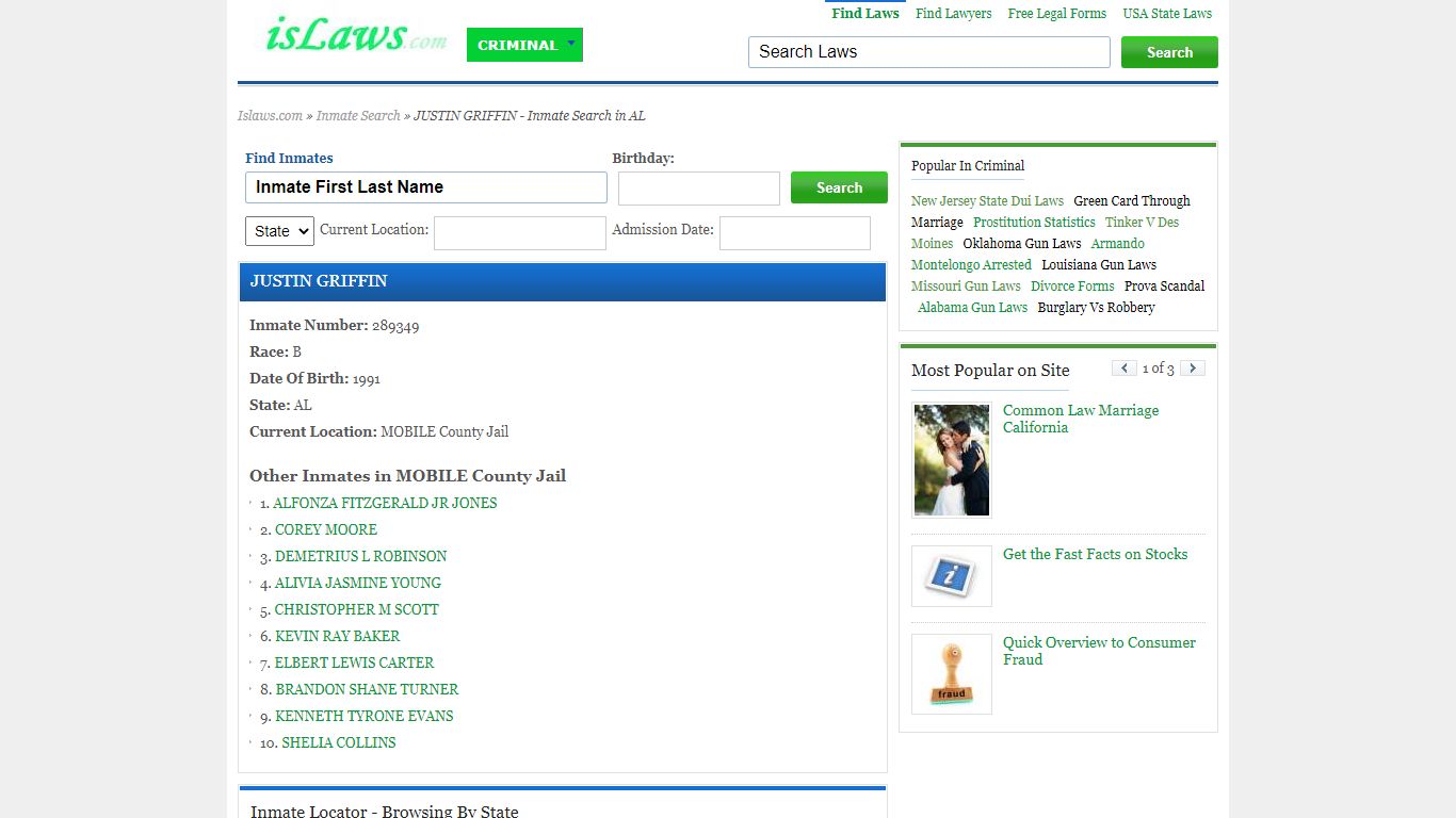 Inmate Search | Inmate Locator